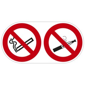 Panneau interdiction de vapoter et fumer