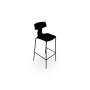 TARA LOT 2 TABOURETS HAUT POLYPRO 4 PIEDS METAL PP Z6