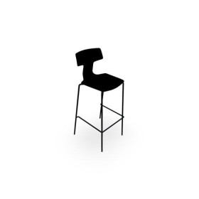 TARA LOT 2 TABOURETS HAUT POLYPRO 4 PIEDS METAL PT SO