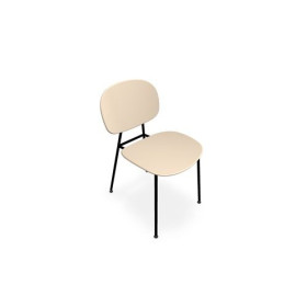SOFIA LOT 2 CHAISES POLYPRO TAUPE 4 PIEDS METAL NOIR