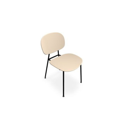 SOFIA LOT 2 CHAISES POLYPRO TAUPE 4 PIEDS METAL NOIR