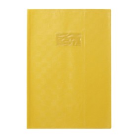 Protège-cahier+Marque-page Grain Madras 22/100ème 21x29,7 jaune + porte étiquett