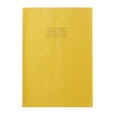 Protège-cahier+Marque-page Grain Madras 22/100ème 21x29,7 jaune + porte étiquett