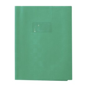 Protège-cahier+Marque-page Grain Madras 22/100ème 17x22 vert + porte étiquette