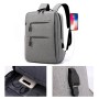 Sac à Dos Urbain 15,6 Pouces Polyester Oxford Rectangulaire Multipoches USB Gris