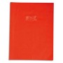 Protège-cahier Grain Cuir 20/100ème 17x22 rouge + porte étiquette