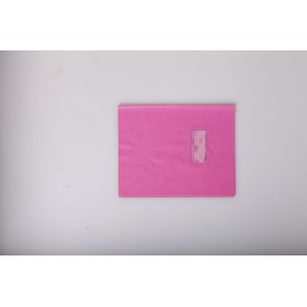Protège-cahier Grain Cuir 20/100ème 17x22 rose + porte étiquette