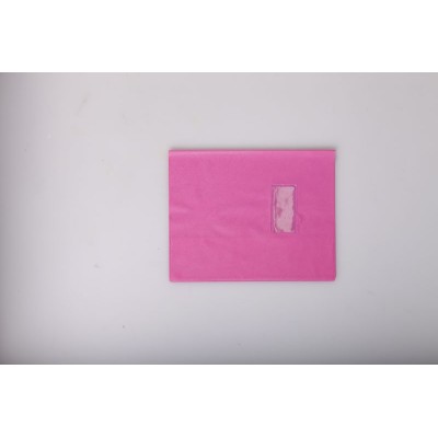 Protège-cahier Grain Cuir 20/100ème 17x22 rose + porte étiquette