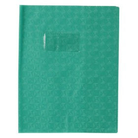 Protège-cahier Grain Losange 18/100ème 17x22 vert + porte étiquette