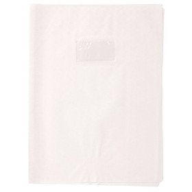 Protège-cahier Grain Losange 18/100ème 17x22 blanc + porte étiquette