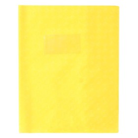 Protège-cahier Grain Losange 18/100ème 17x22 jaune + porte étiquette