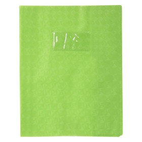 Protège-cahier Grain Losange 18/100ème 17x22 vert clair + porte étiquette