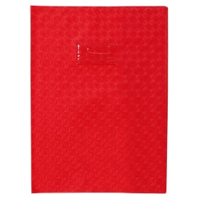 Protège-cahier Grain Losange 18/100ème 21x29,7 rouge + porte étiquette