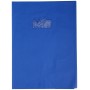 Protège-cahier Grain Cuir 20/100ème 21x29,7 bleu + porte étiquette