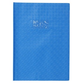 Protège-cahier Grain Losange 18/100ème 21x29,7 bleu + porte étiquette