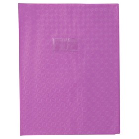 Protège-cahier Grain Losange 18/100ème 24x32 violet + porte étiquette
