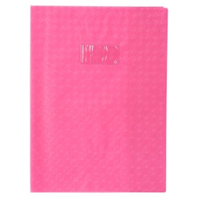 Protège-cahier Grain Losange 18/100ème 21x29,7 rose + porte étiquette