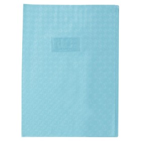 Protège-cahier Grain Losange 18/100ème 21x29,7 bleu clair + porte étiquette