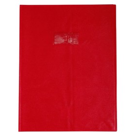 Protège-cahier Grain Cuir 20/100ème 24x32 rouge + porte étiquette