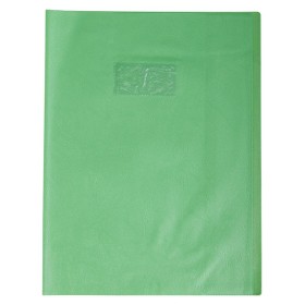 Protège-cahier Grain Cuir 20/100ème 24x32 vert clair + porte étiquette