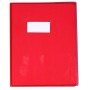 Protège-cahier Cristal Luxe 22/100ème 17x22 transparent rouge + porte étiquette