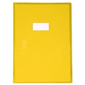 Protège-cahier Cristal Luxe 22/100ème 21x29,7 ransparent jaune + porte étiquette