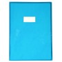 Protège-cahier Cristal Luxe 22/100ème 21x29,7 transparent bleu + porte étiquette