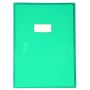 Protège-cahier Cristal Luxe 22/100ème 21x29,7 transparent vert + porte étiquette