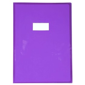 Protège-cahier Cristal Luxe 22/100ème 21x29,7 transparent violet + porte étiquet