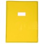 Protège-cahier Cristal Luxe 22/100ème 24x32 transparent jaune + porte étiquette