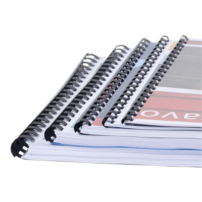Boite 100 peignes plastique 6mm A4 noir