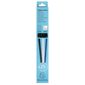 Boite 25 peignes plastique 8mm A4 noir