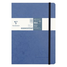 Age Bag My.Essential carnet cousu dos carré 14,8x21cm 192p 5x5 Bleu papier ivoir
