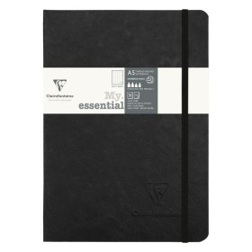 Age Bag My.Essential carnet cousu dos carré 14,8x21cm 192p DOT Noir papier ivoir