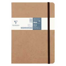 Age Bag My.Essential carnet cousu dos carré 14,8x21cm 192p 5x5 Tabac papier ivoi