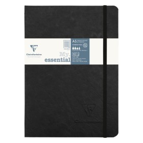 Age Bag My.Essential carnet cousu dos carré 14,8x21cm 192p 5x5 Noir papier ivoir