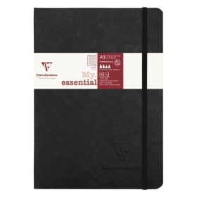 Age Bag My.Essential carnet cousu dos carré 14,8x21cm 192p ligné Noir papier ivo