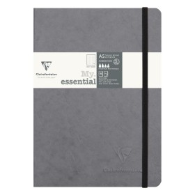 Age Bag My.Essential carnet cousu dos carré 14,8x21cm 192p DOT Gris papier ivoir