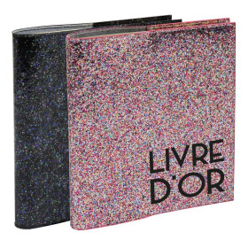 Livre d'or 140p.arg 21x19cm STRASS ass.