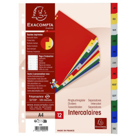 Intercal.A4 Mois PP coul.+ index