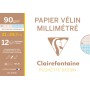 Pochette Papier Vélin Millimétré A4 12F (avec perforation) 90g bleu/bistre
