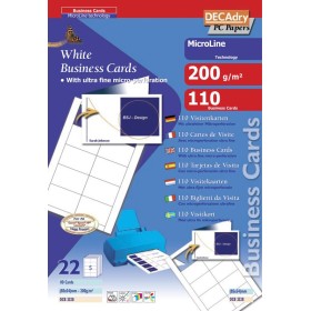 Pack 110 double cartes 200g.BLANC 85X54