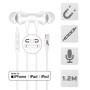 Ecouteurs akashi intra auriculaire avec micro prise Linghtning Blanc