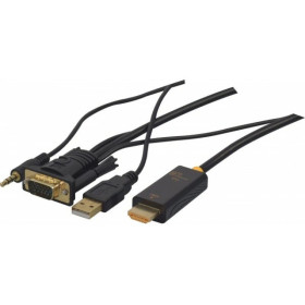 CORDON / CONVERTISSEUR VGA + AUDIO VERS HDMI - 1,80M
