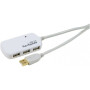 RALLONGE AMPLIFIÉE USB 2.0 12m avec HUB 4 ports