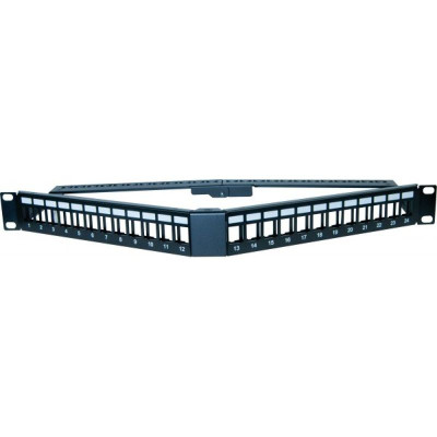 DEXLAN PANNEAU 1U ANGUL 24 PORTS UTP KEYSTONE AVEC SUPP CABL
