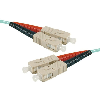 Jarretière duplex OM4 SC-UPC/SC-UPC aqua - 1 m