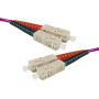 Jarretière duplex OM3 SC-UPC/SC-UPC violet - 1 m