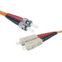 Jarretière duplex OM2 SC-UPC/ST-UPC orange - 1 m