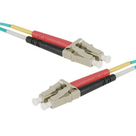 Jarretière duplex OM4 LC-UPC/LC-UPC aqua - 1 m